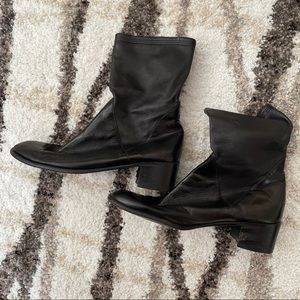 Salvatore Ferragamo Black Leather Bootie